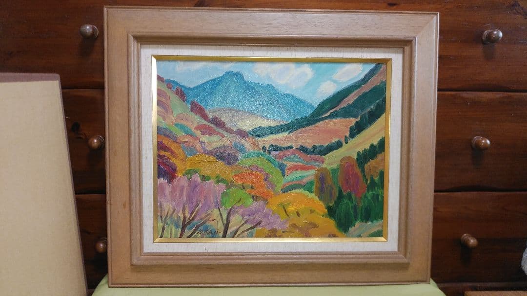 ◆梶進　「箱根の秋 （俵石）」　油彩　F8号 　光風会会員 　師：藤島武二◆