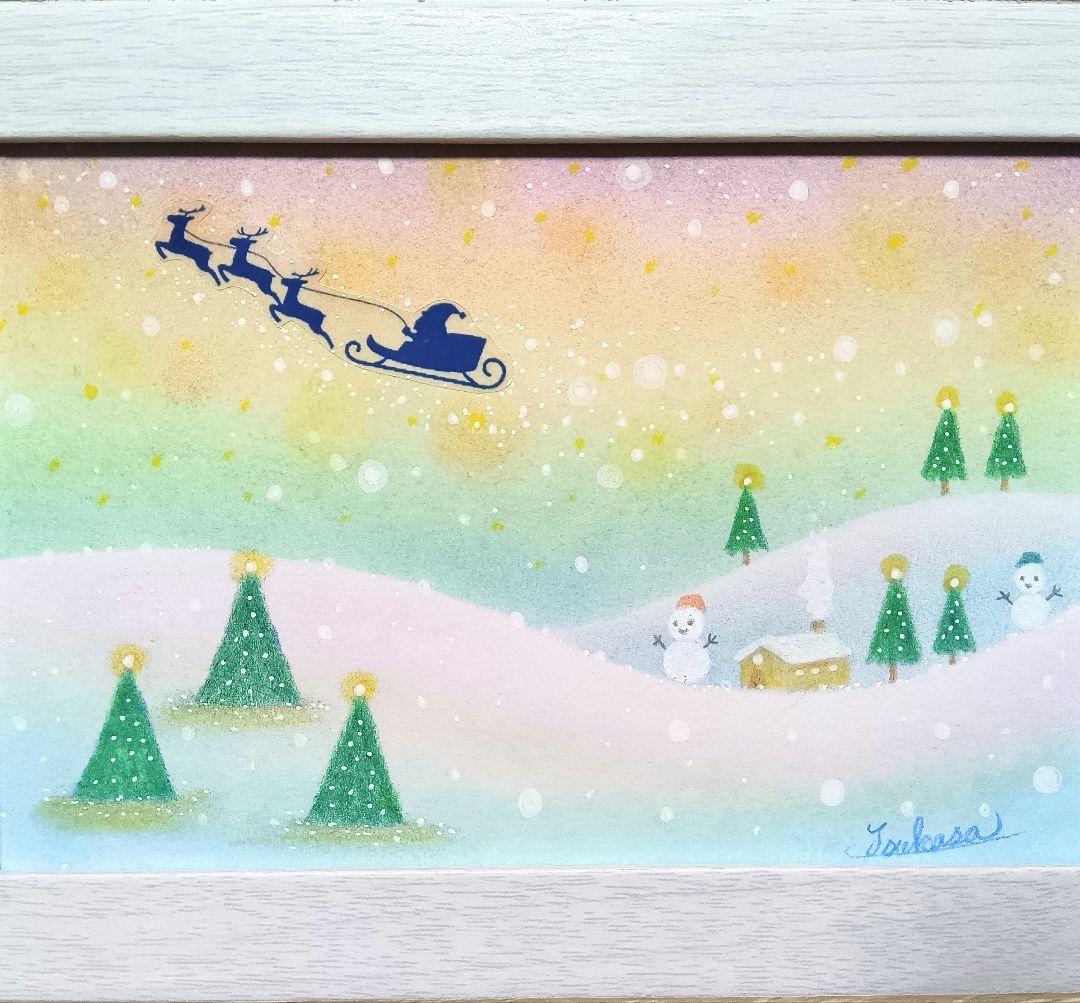 冬のパステルアート 虹色のクリスマス パステル画原画 - メルカリ