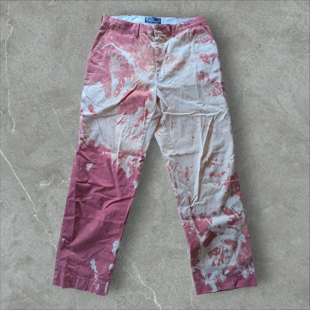 Ralph Lauren ダブルニー チノパン ペイント リメイク 古着