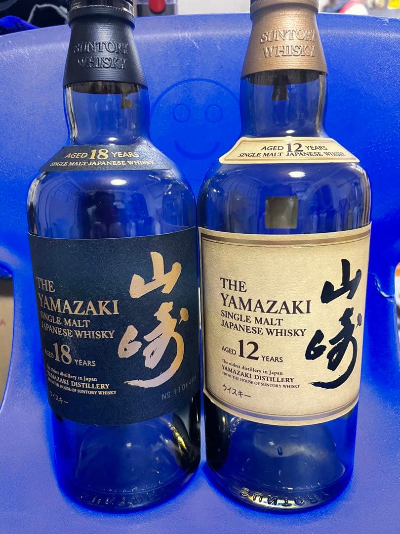 山崎18年、12年空瓶化粧箱付き 山崎ウイスキー18年 空ボトル 山崎18年 空瓶 空瓶 山崎 18年