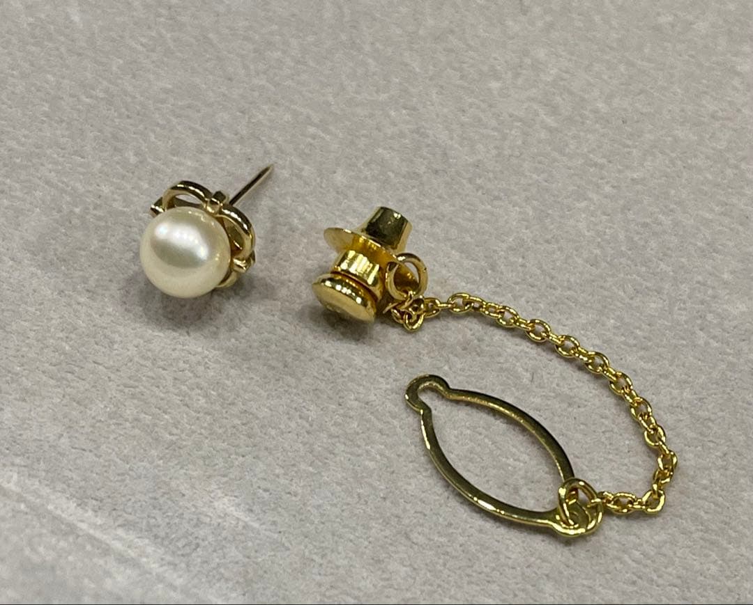 ヴィンテージ ミキモト アコヤパール ピンブローチ タイタック M K14 刻印