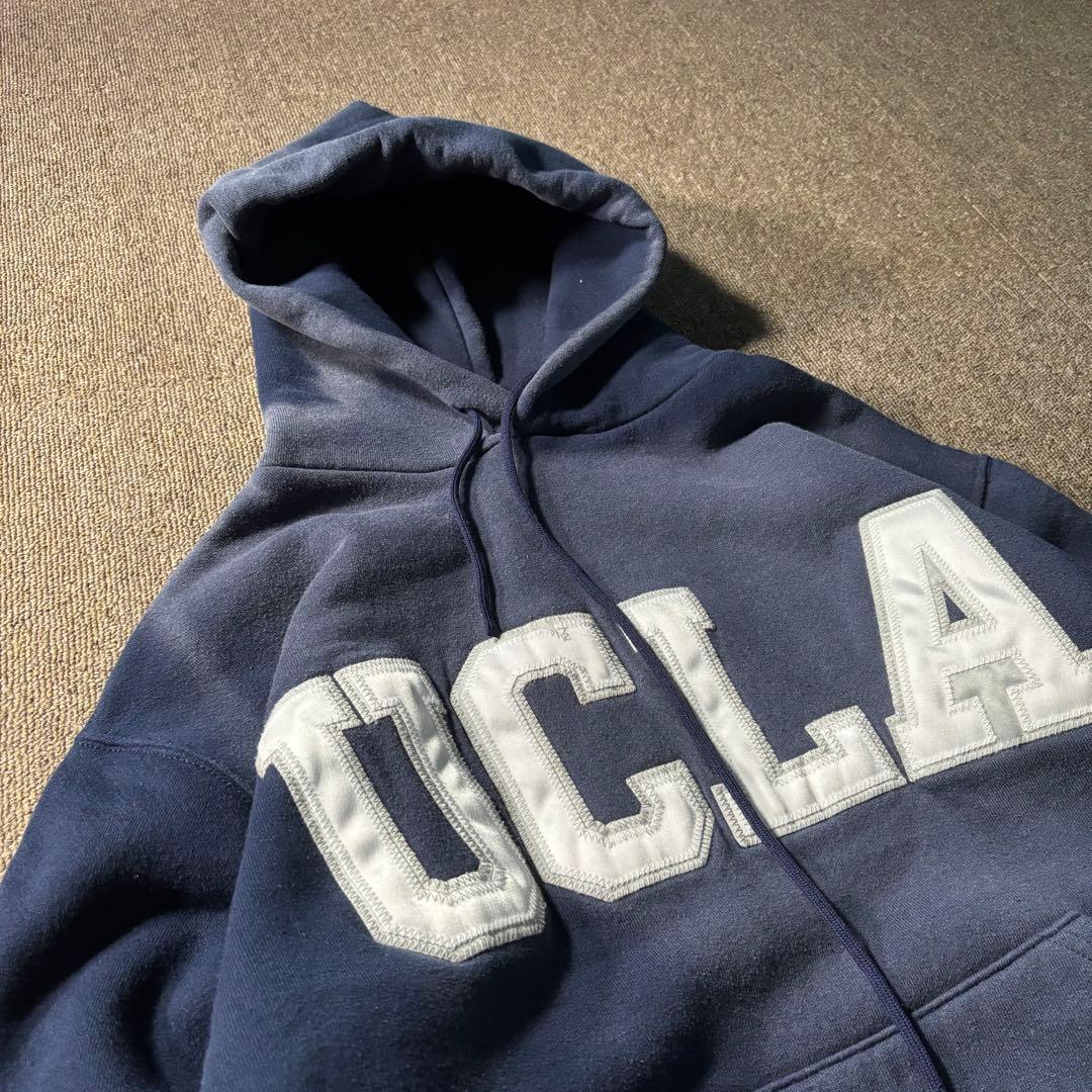 RUSSELL ラッセル 鬼フェード スウェット パーカー UCLA M ナス紺