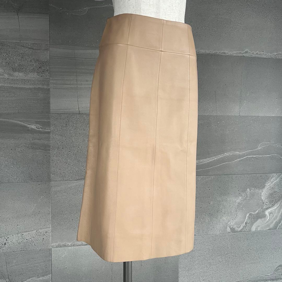 LOEWL ロエベ　レザーフレアスカート　美品