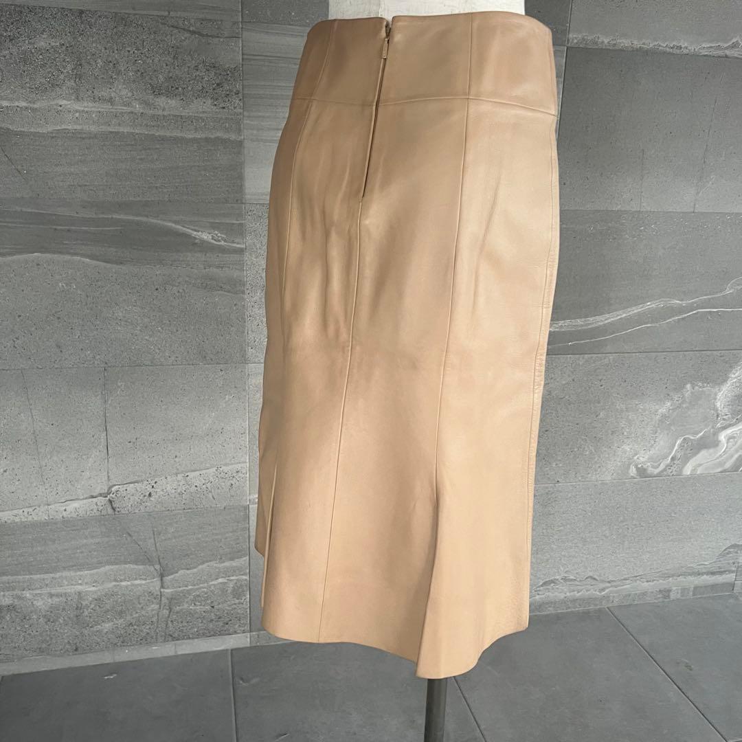 LOEWL ロエベ　レザーフレアスカート　美品