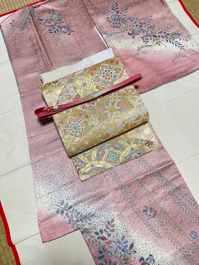 D12 訪問着 京友禅の巨匠 頼田勉 胡蝶蘭 金通し 正絹 着物 袷 極美品