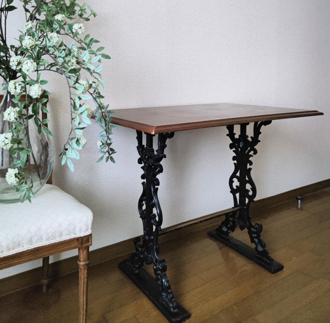 アンティークテーブル アイアン脚　フランス ダイニングテーブル
