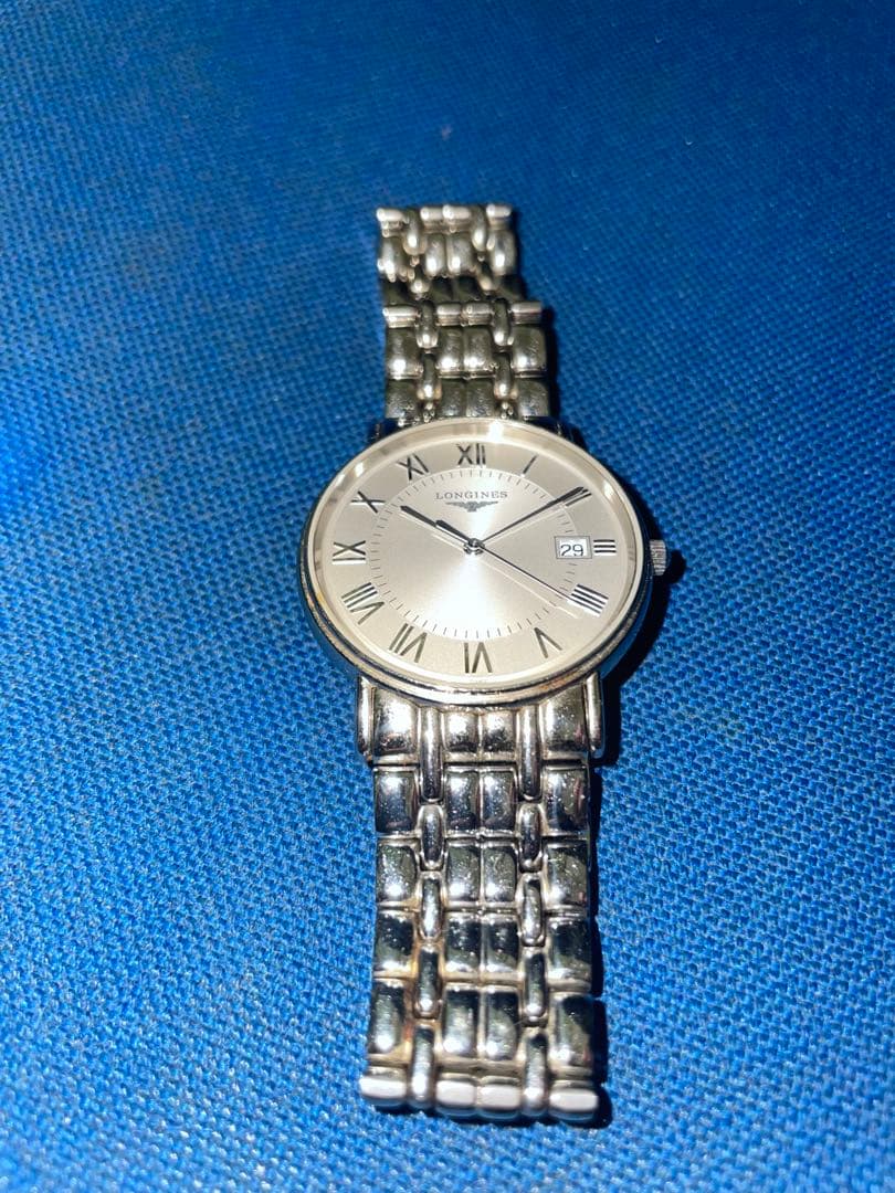ロンジン　プレザンス　希少　激レア　シルバー クォーツ腕時計 ローマ数字