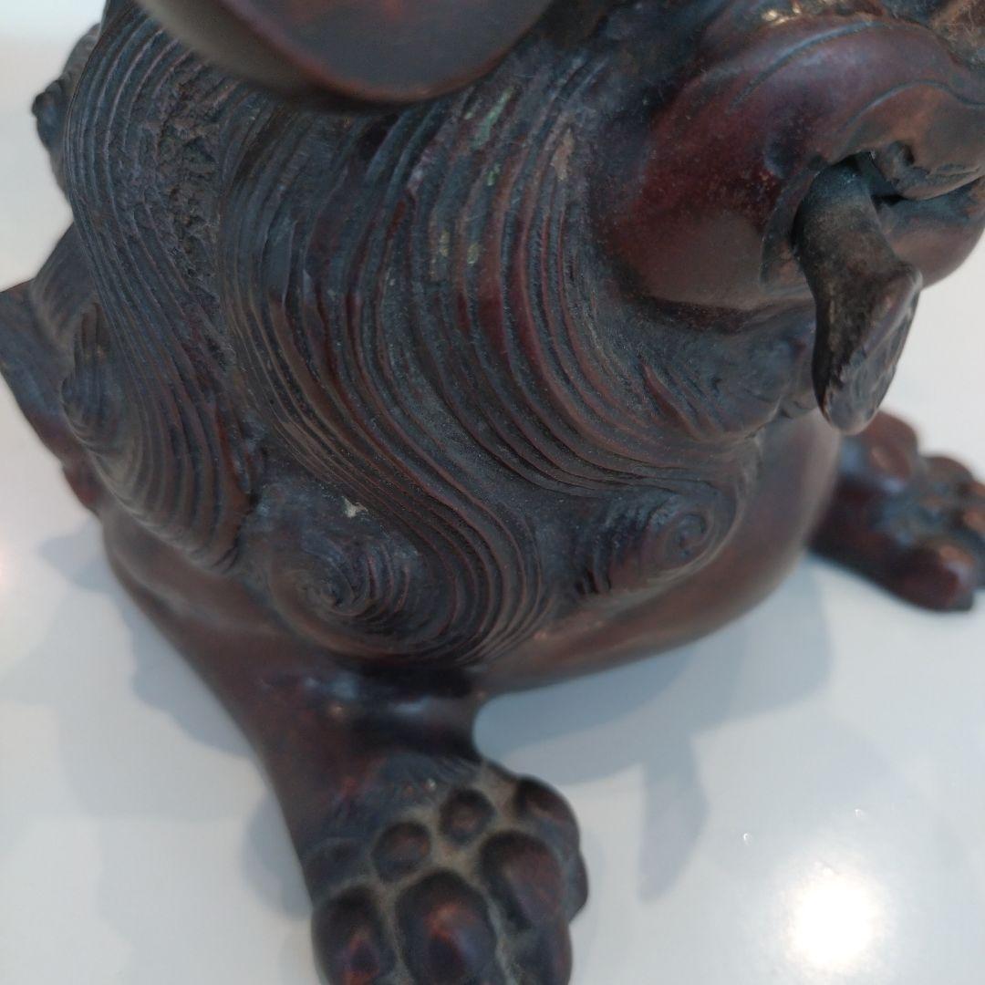 唐銅 金工家 照雲 唐獅子牡丹 銅置物 銅製 獅子 牡丹