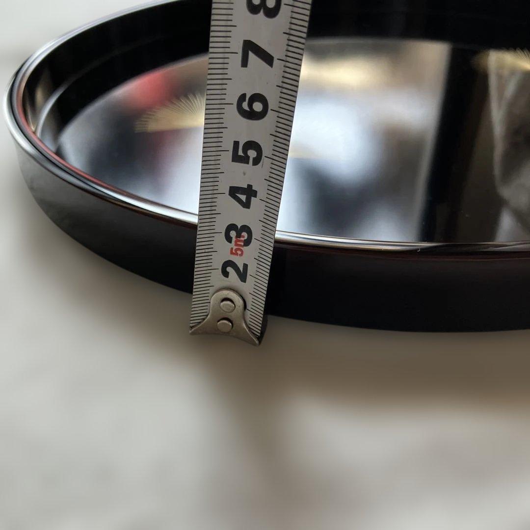 輪島塗　丸盆　盆　寿松沈金　冨田立山　元岡光漆堂　ヴィンテージ レア