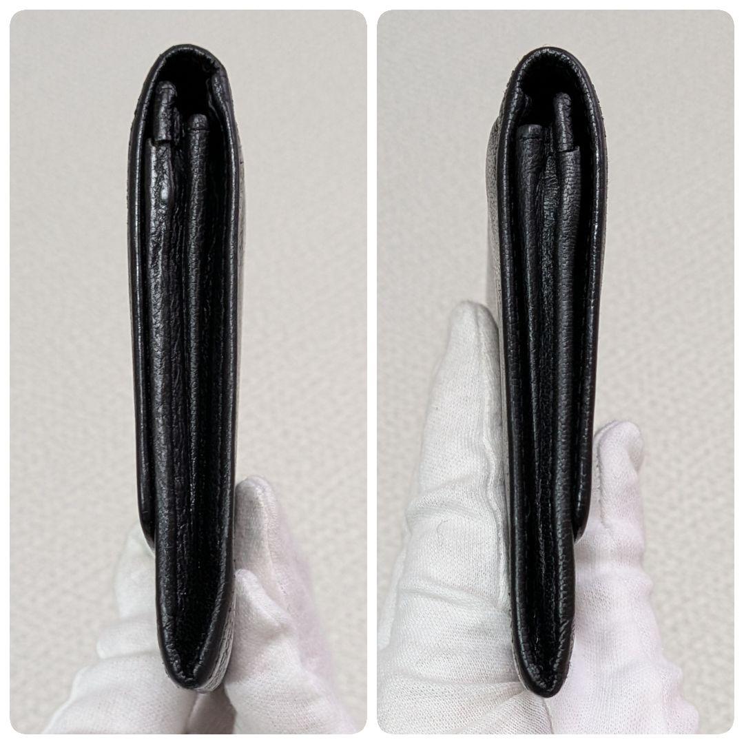 シャネル　ミニ財布　シルバーココ　カーフスキン 黒　ショルダー　カードケース