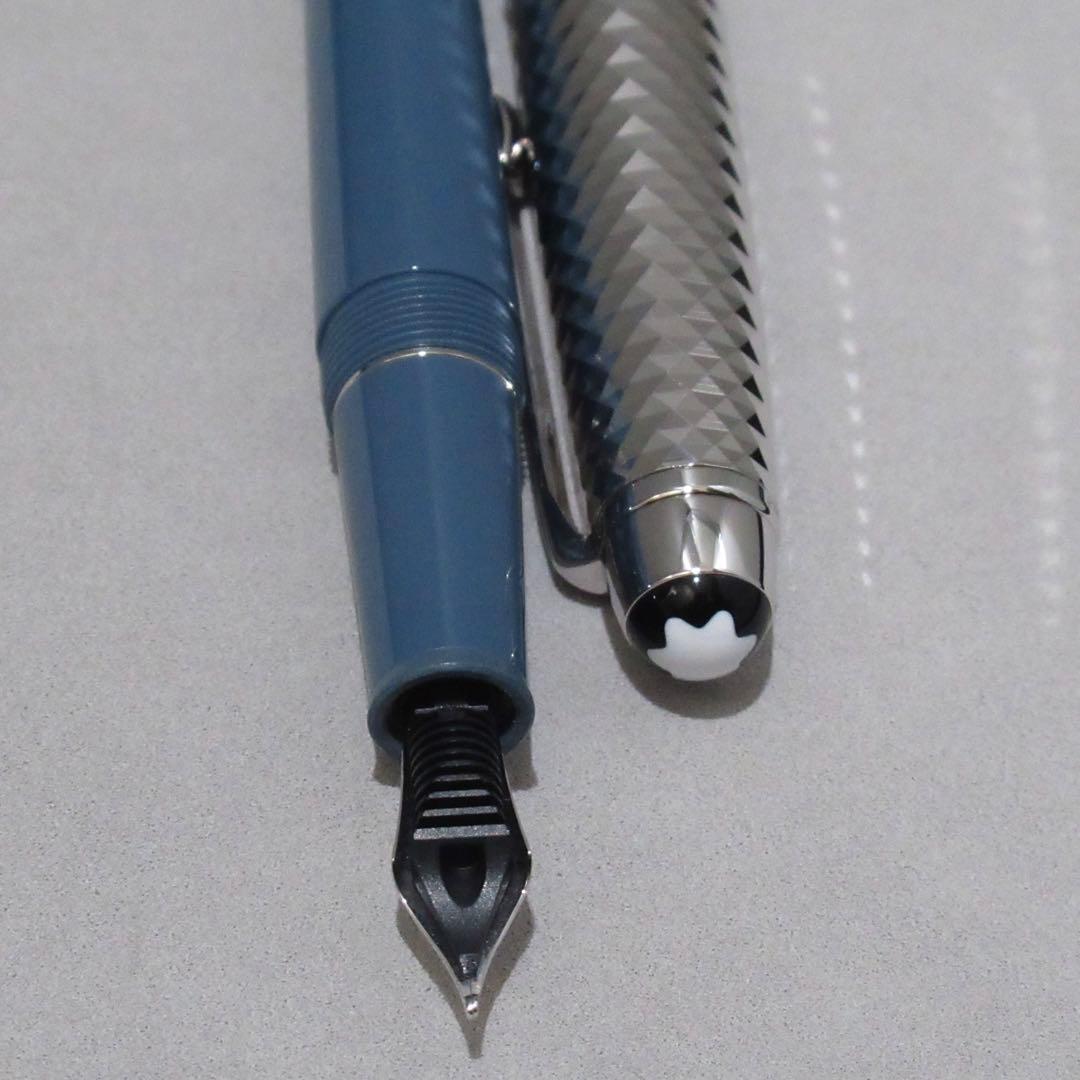 モンブラン 万年筆 145 グレイシャー ブルーグレー ドゥエ 129403