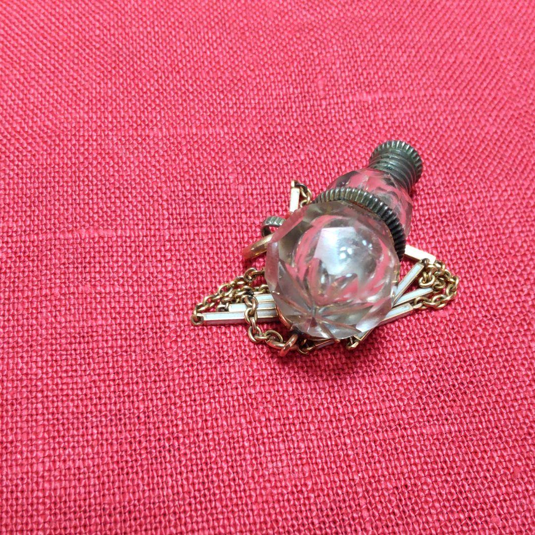 江戸時代ギヤマン切子瓢箪型銀製金具根付け/K18チェーン。 - メルカリ