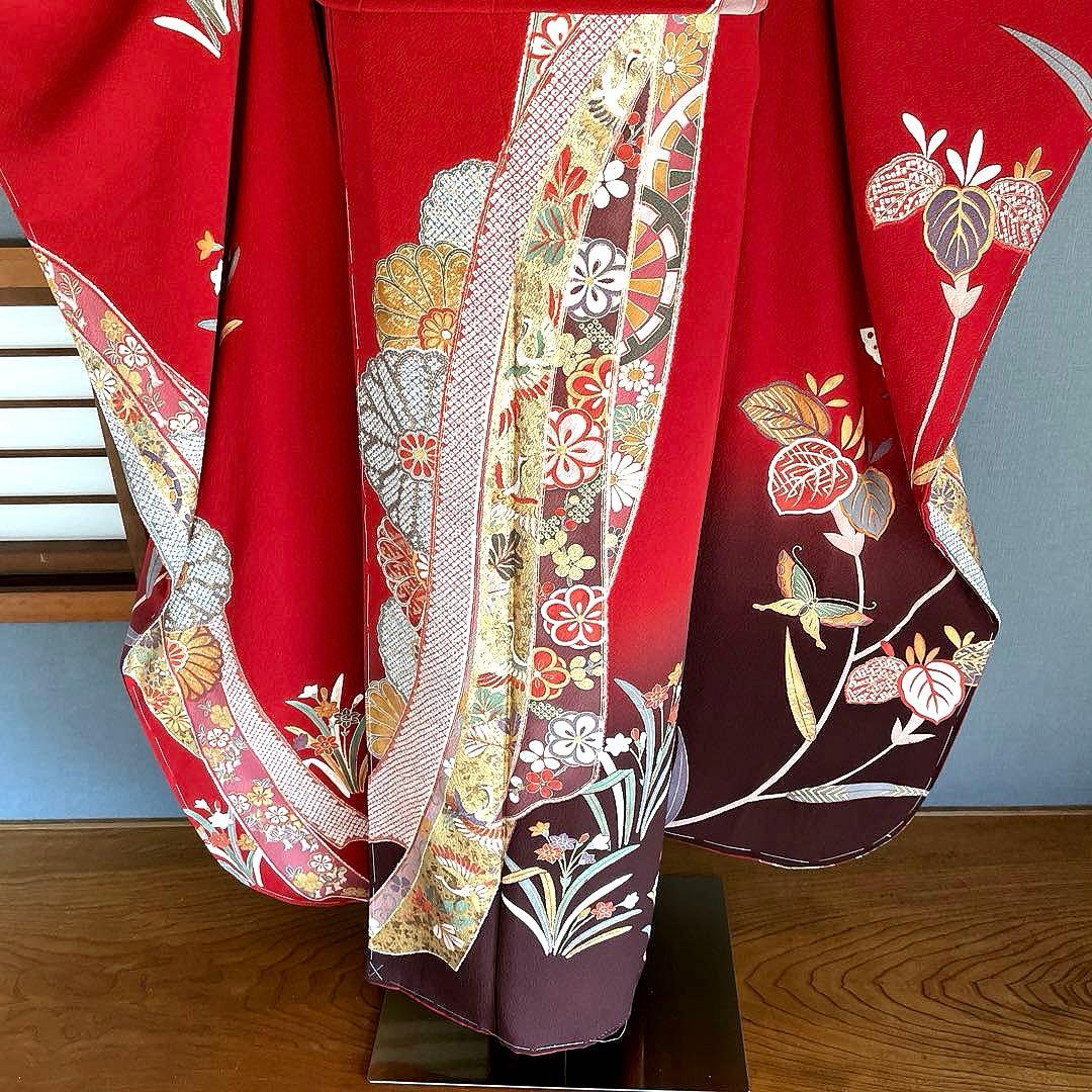 梅乃【159】正絹 振袖 セット 前撮り 成人式 撮影 紅型 青緑 大人 古典