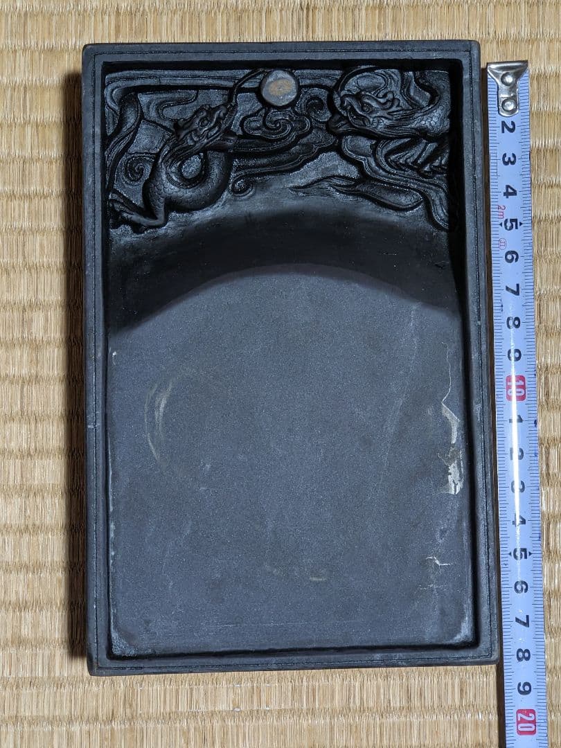 ♢中国 端州名硯 双龍 石眼 古硯 共箱入 端渓硯 文房四宝 工芸品美術品