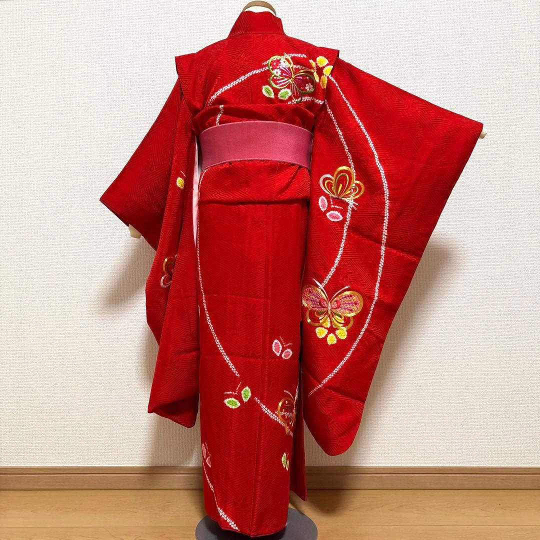 七五三　正絹　着物、長襦袢　7歳　お正月