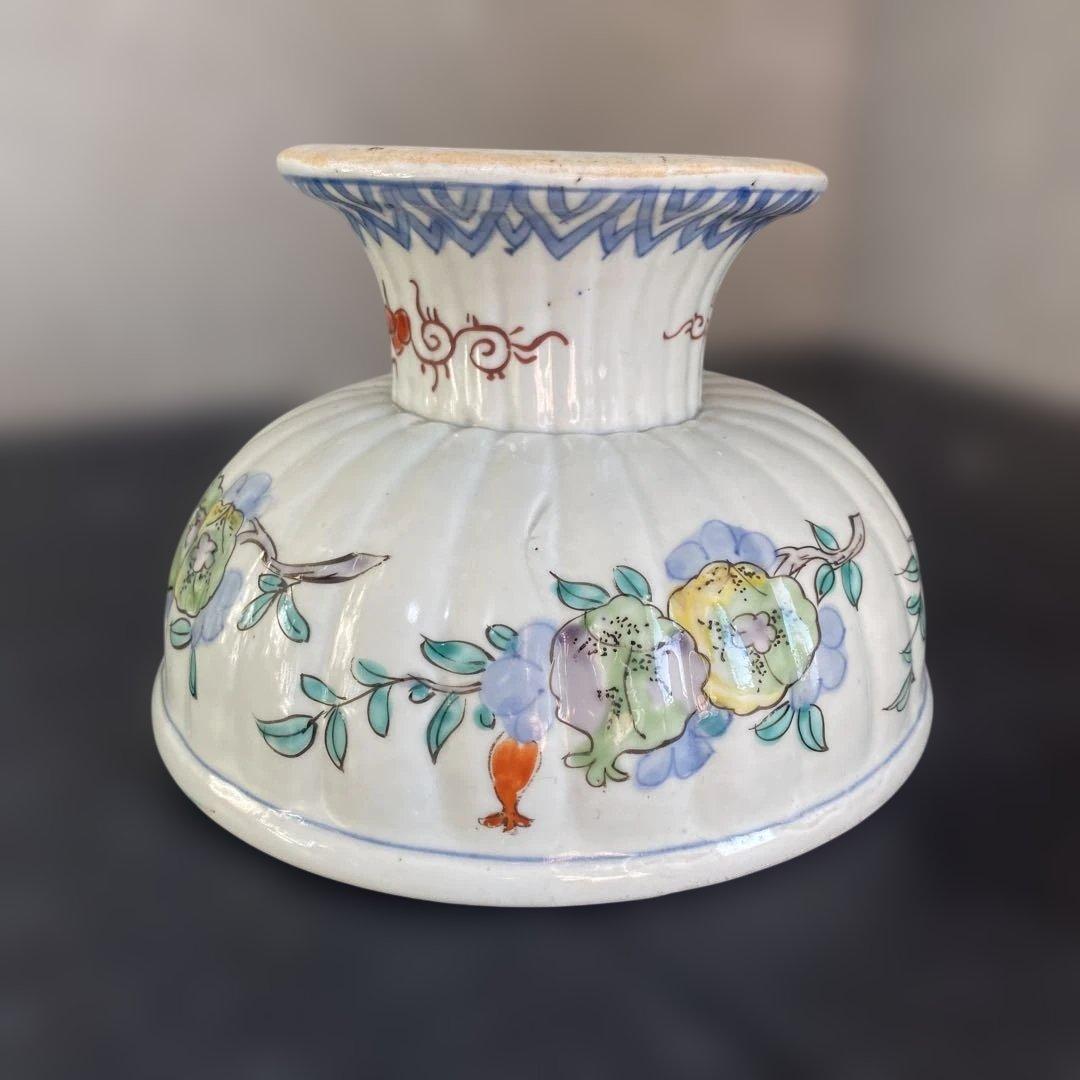 カケヒビなし古伊万里 杯洗 盃洗 色絵杯洗 陶芸 年代物