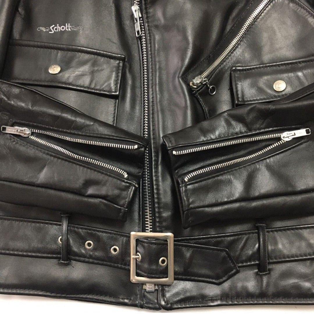 USA製 ショット 699 本革 ダブル ライダースジャケット 38 Dポケット