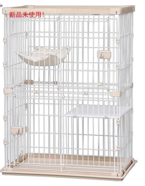 ウッディキャットケージ2段 PWCR-962(ナチュラル)