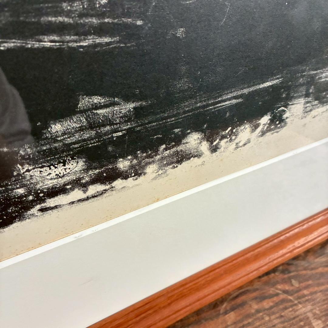 アントニ・クラーベ「枯葉の静物」大作 リトグラフ 直筆サイン入 額縁入 抽象画