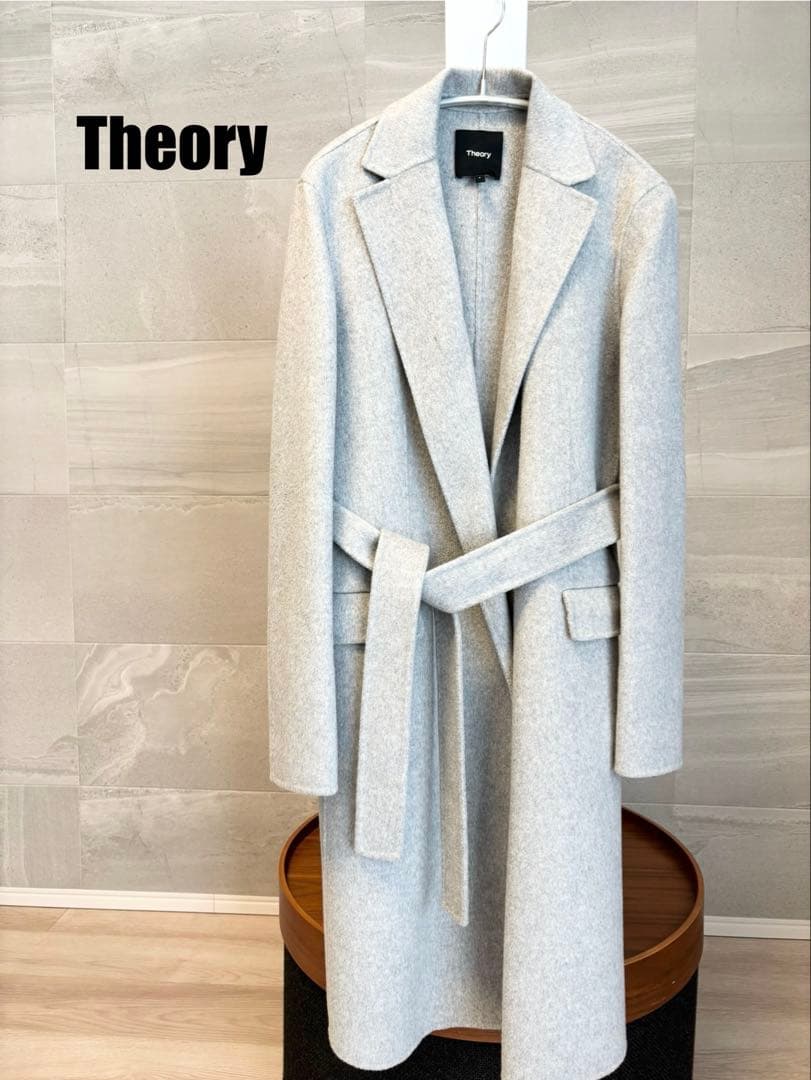Theory セオリー カシミヤ ロングコート グレー 未使用✨ Theory セオリー カシミヤ ウール チェスターコート グレー