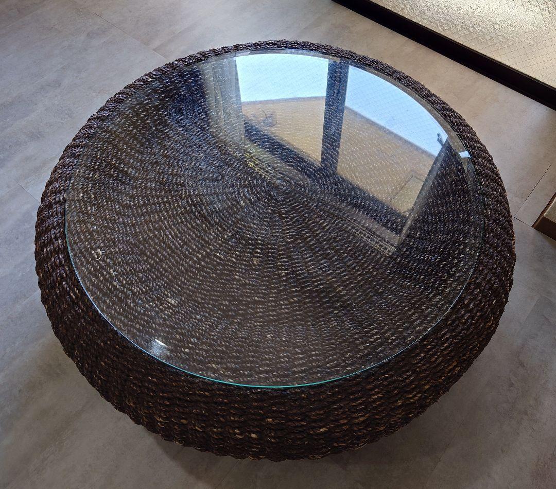 アジアン・バリ家具 ラタン ラウンドテーブル アジアン バリ風(送料込