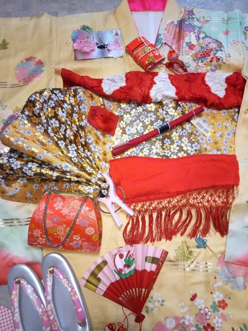 高級逸品‼️【七五三7歳～十三参り用】正絹振袖フルセット