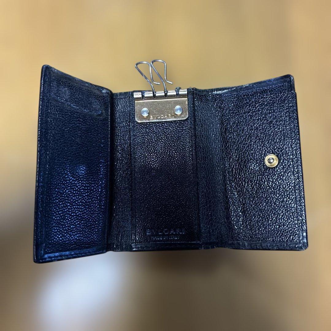 訳あり品】Bvlgari ブラック レザー キーケース - メルカリ