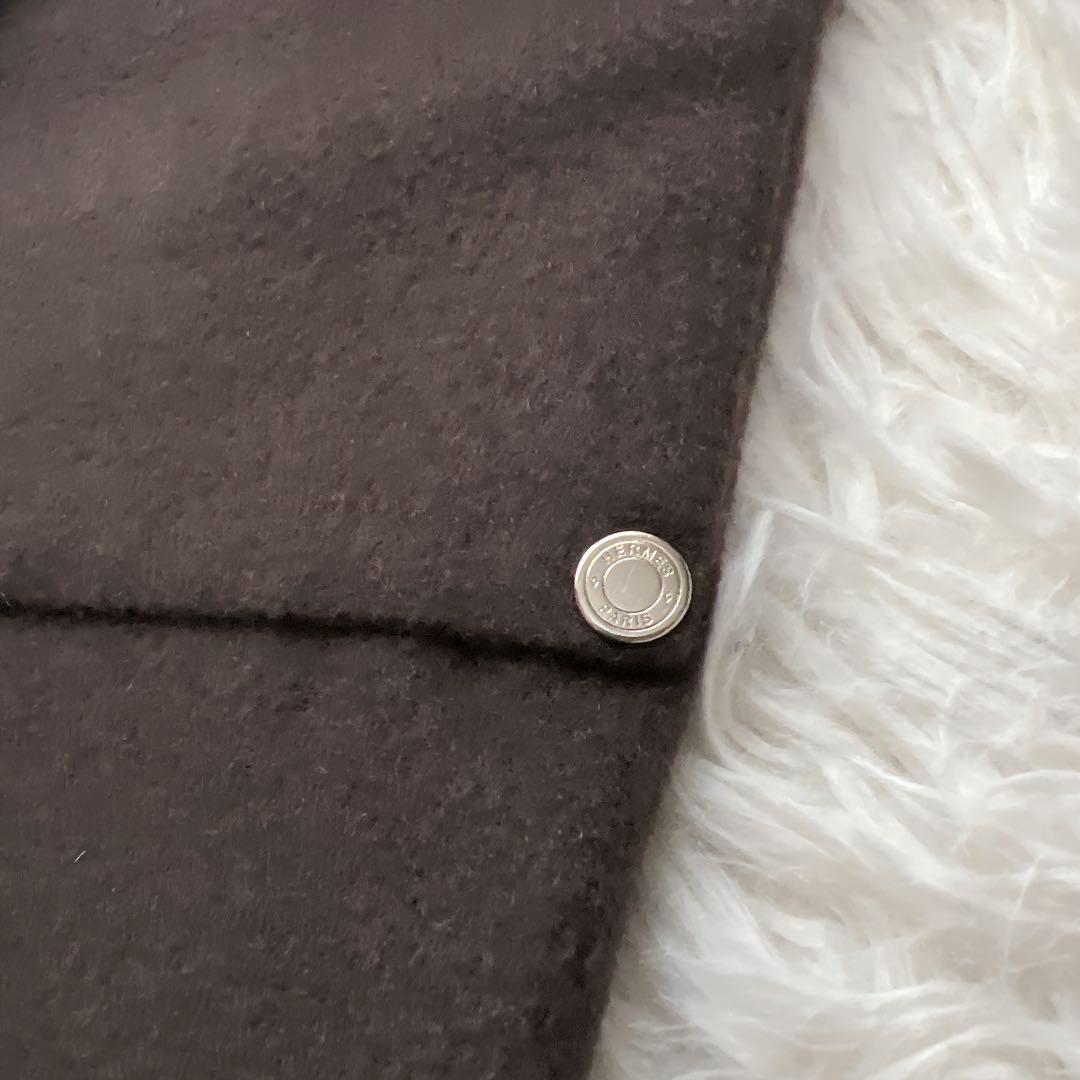 美品　HERMES エルメス　ダブルフェイス　カシミヤ スカート　ブラウン