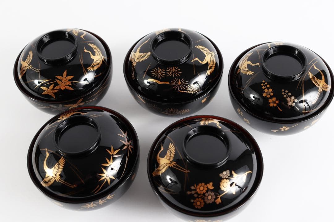 K*o様 輪島塗 蒔絵 吉祥文 吸物椀 人間国宝 大場松魚 寺井直次 監修 共箱