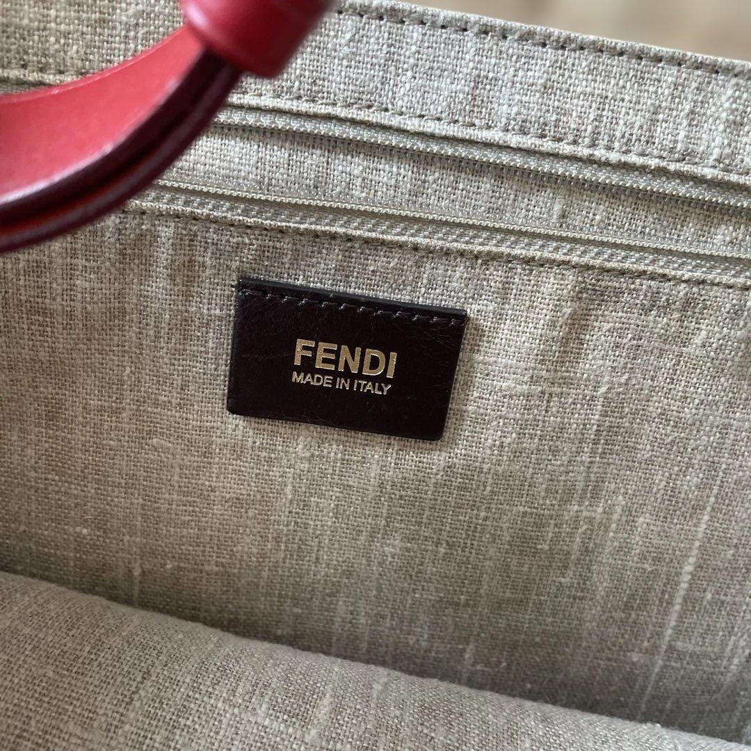 FENDI ストライプキャンバスショルダーバッグ