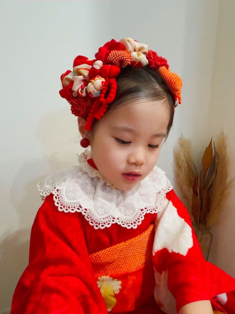 【*i様 七五三　七五三髪飾り　ヘッドドレス　着物髪飾り　リメイク髪飾り　037