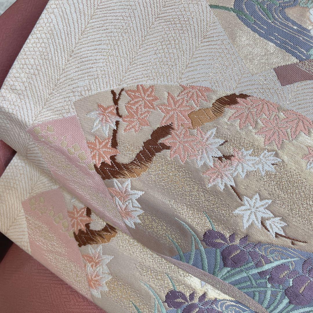 訪問着 フルセット ツツジ 撫子 梅 萩 小花 手刺繍 可愛らしいお花 L1