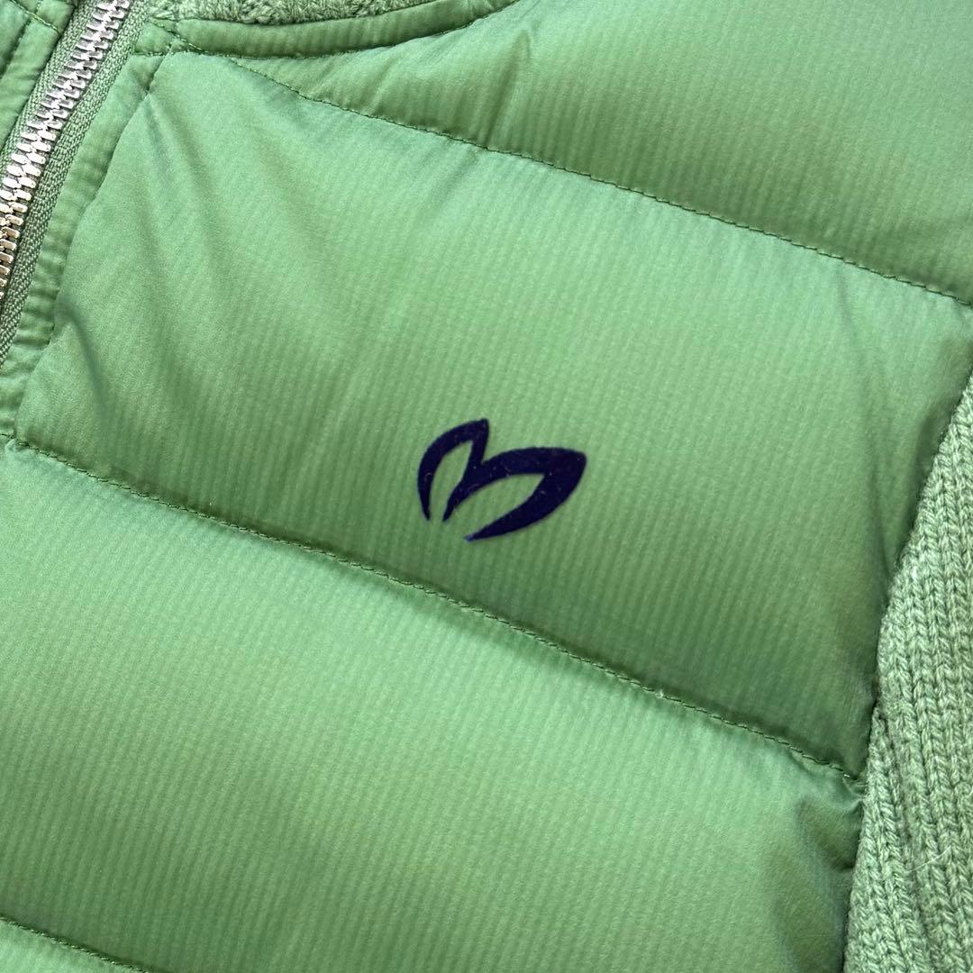 美品‼️ MASTER BUNNY ダウンジャケット 切替ケーブルニットMグリーン