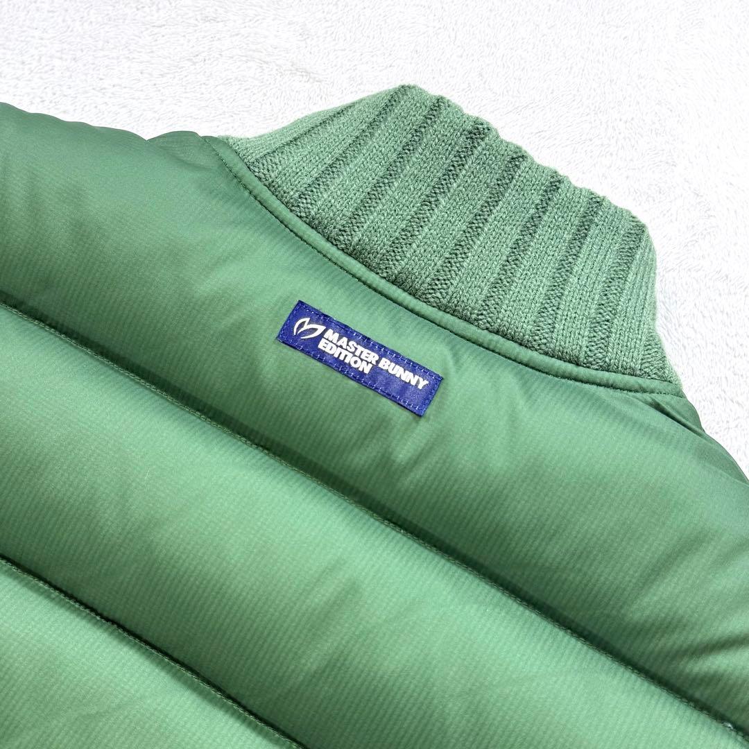 美品‼️ MASTER BUNNY ダウンジャケット 切替ケーブルニットMグリーン