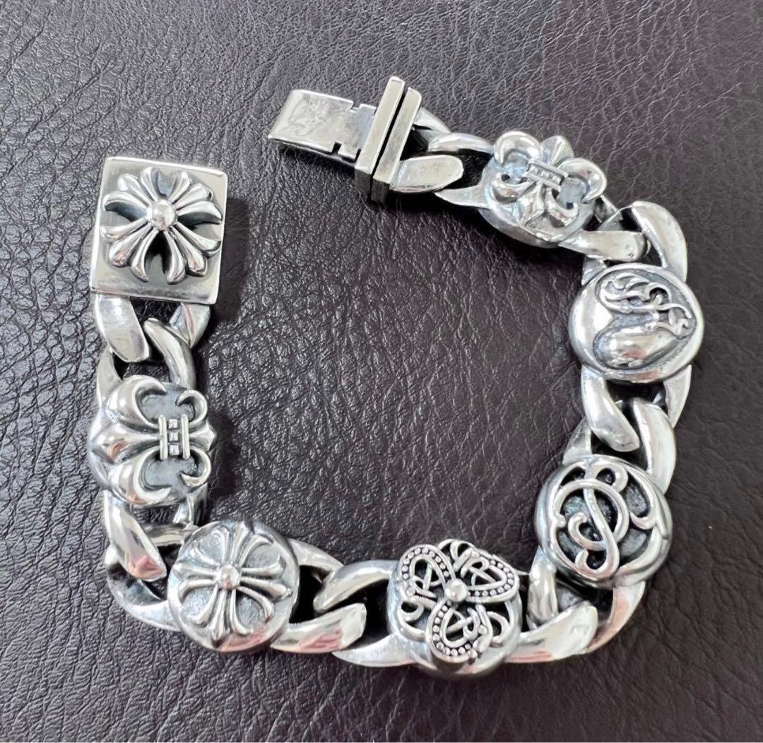 メキシコシルバー925ブレスレット、約22cm