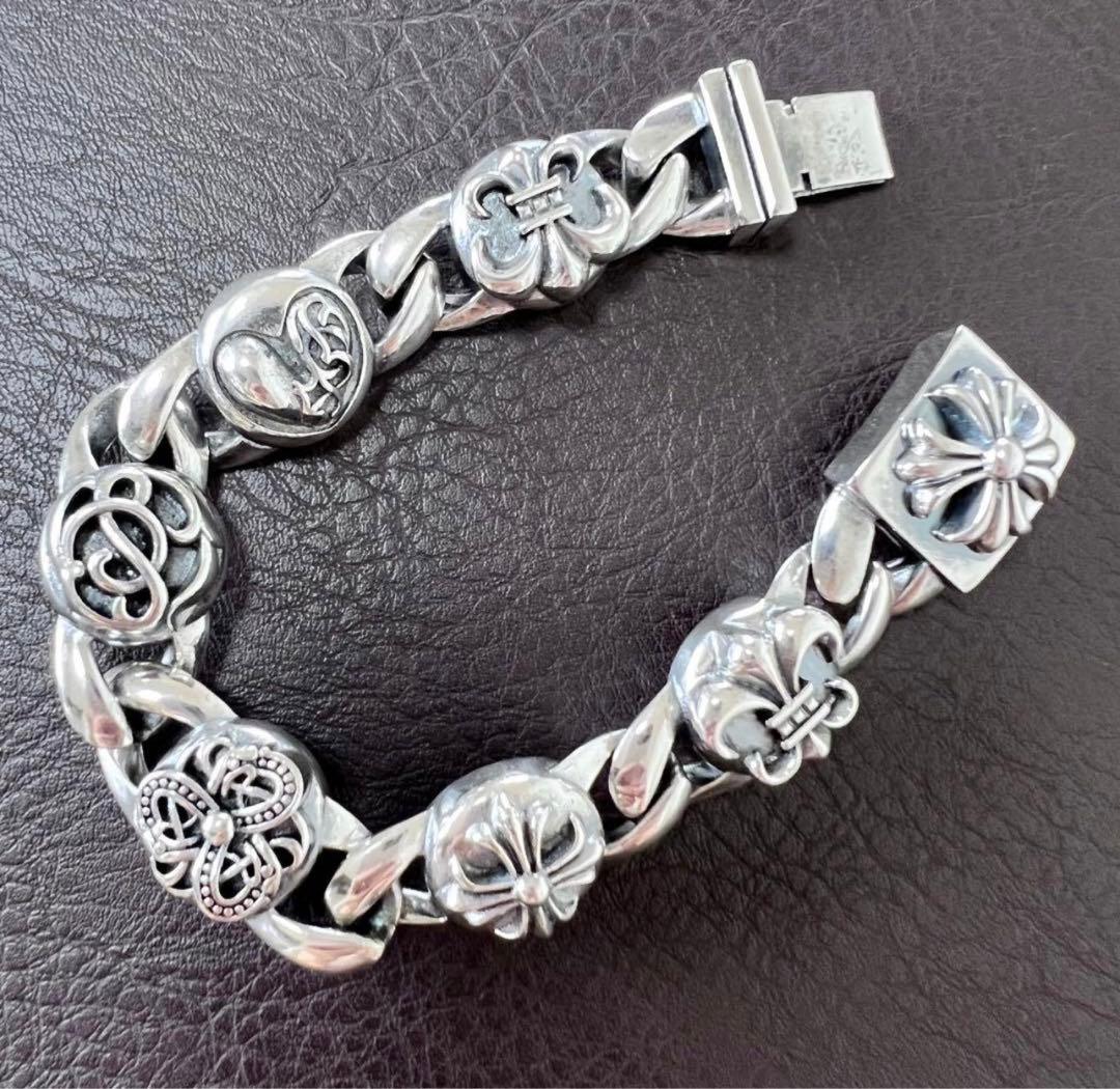 メキシコシルバー925ブレスレット、約22cm