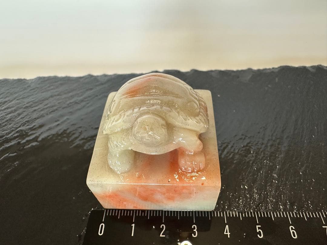 亀】ラオス 老挝 篆刻印材 落款 遊印 雅号 書道大印面