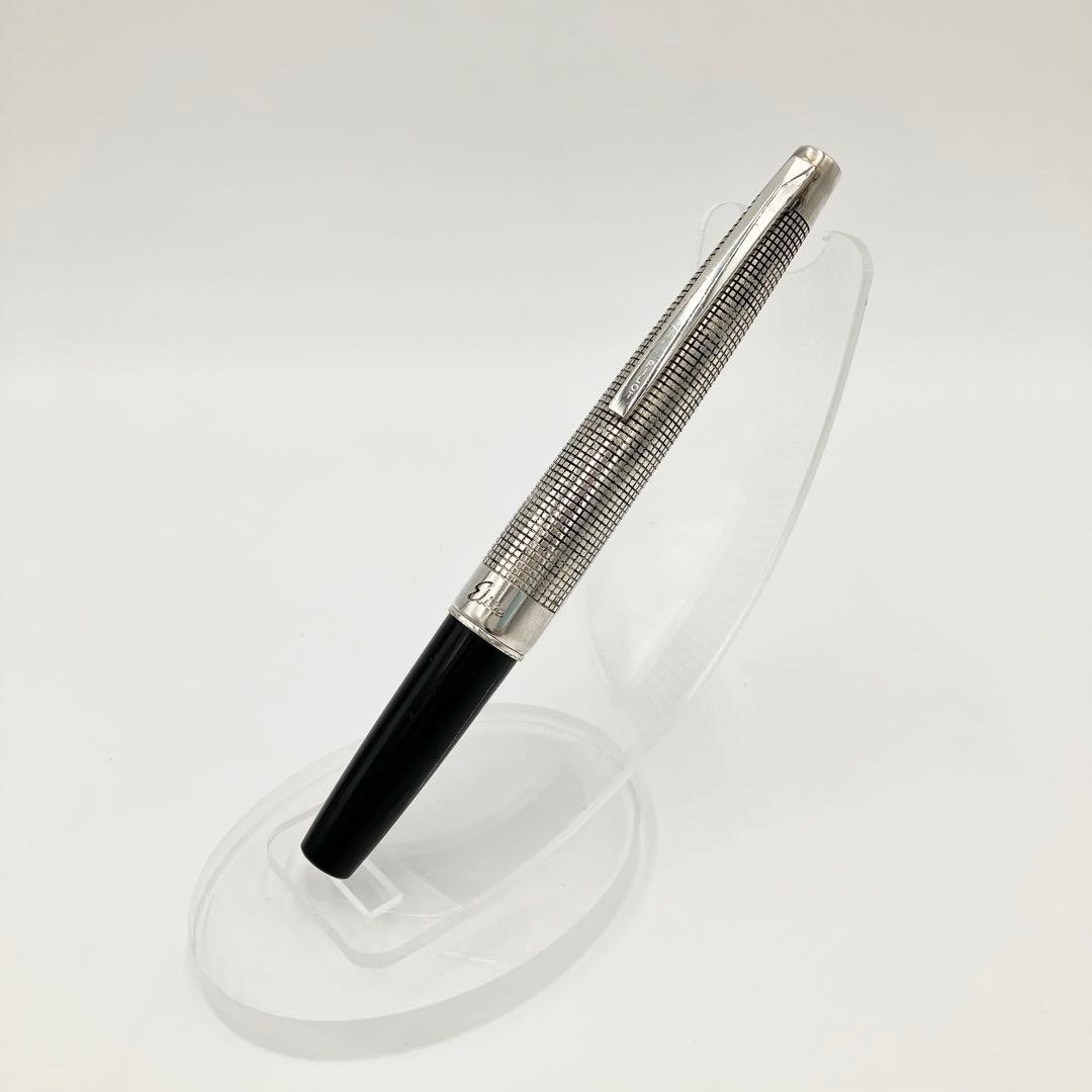 パイロット 万年筆　エリート 18KWG シルバー　格子　チェック パイロット 万年筆 エリート 18KWG シルバー 格子 チェック