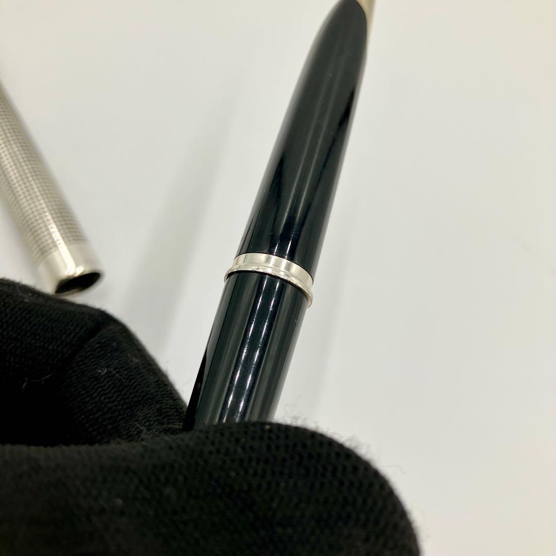 パイロット 万年筆 エリート 18KWG シルバー 格子 チェック