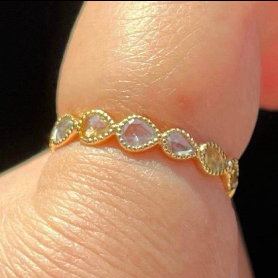 1点もの　k18 ローズカットダイヤモンド　フルエタニティリング　１３号