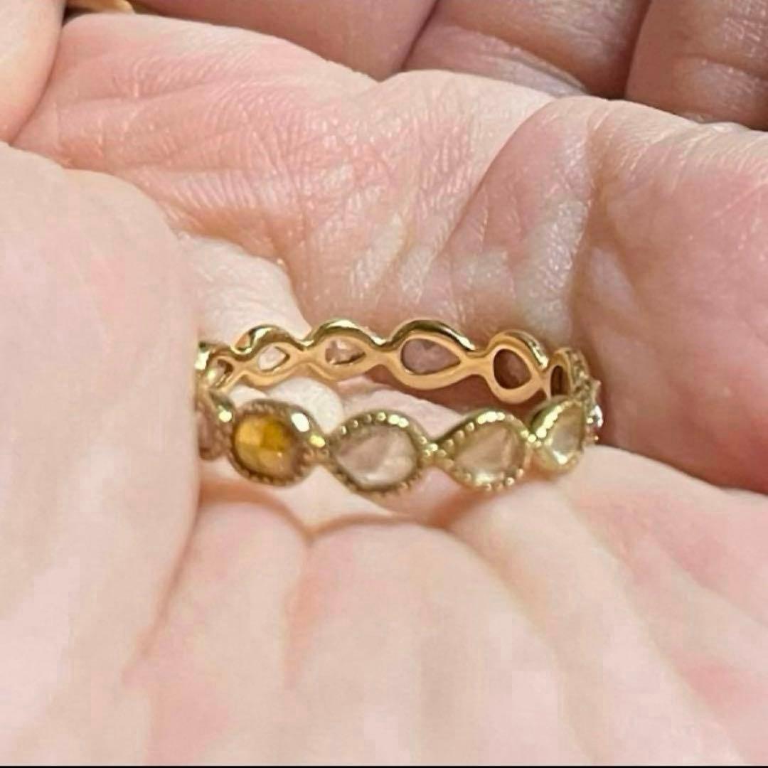 1点もの　k18 ローズカットダイヤモンド　フルエタニティリング　１３号