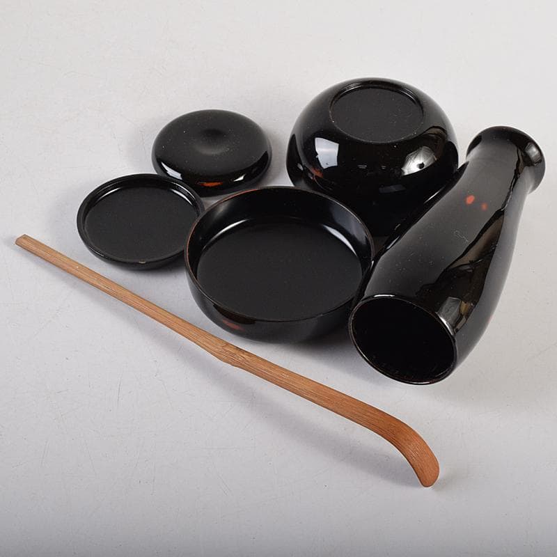 茶道具 糸目塗分 利休茶箱 膳所焼 三島茶碗 棗など 八点 一式