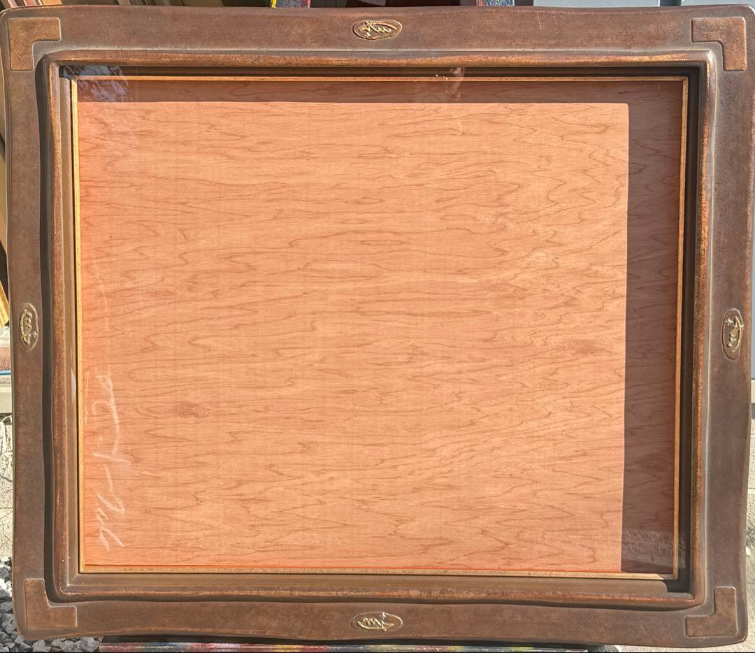 F20 アンティーク調ダークブラウンの額縁　 アクリル板&箱＆黄色袋付き1/5