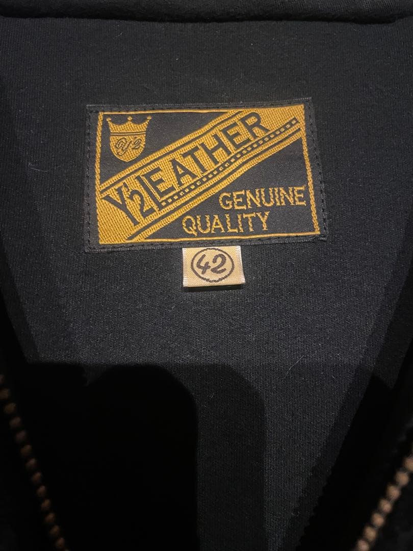 Y'2 LEATHER ワイツーレザー パーカー スエード サイズ42 黒 Y'2