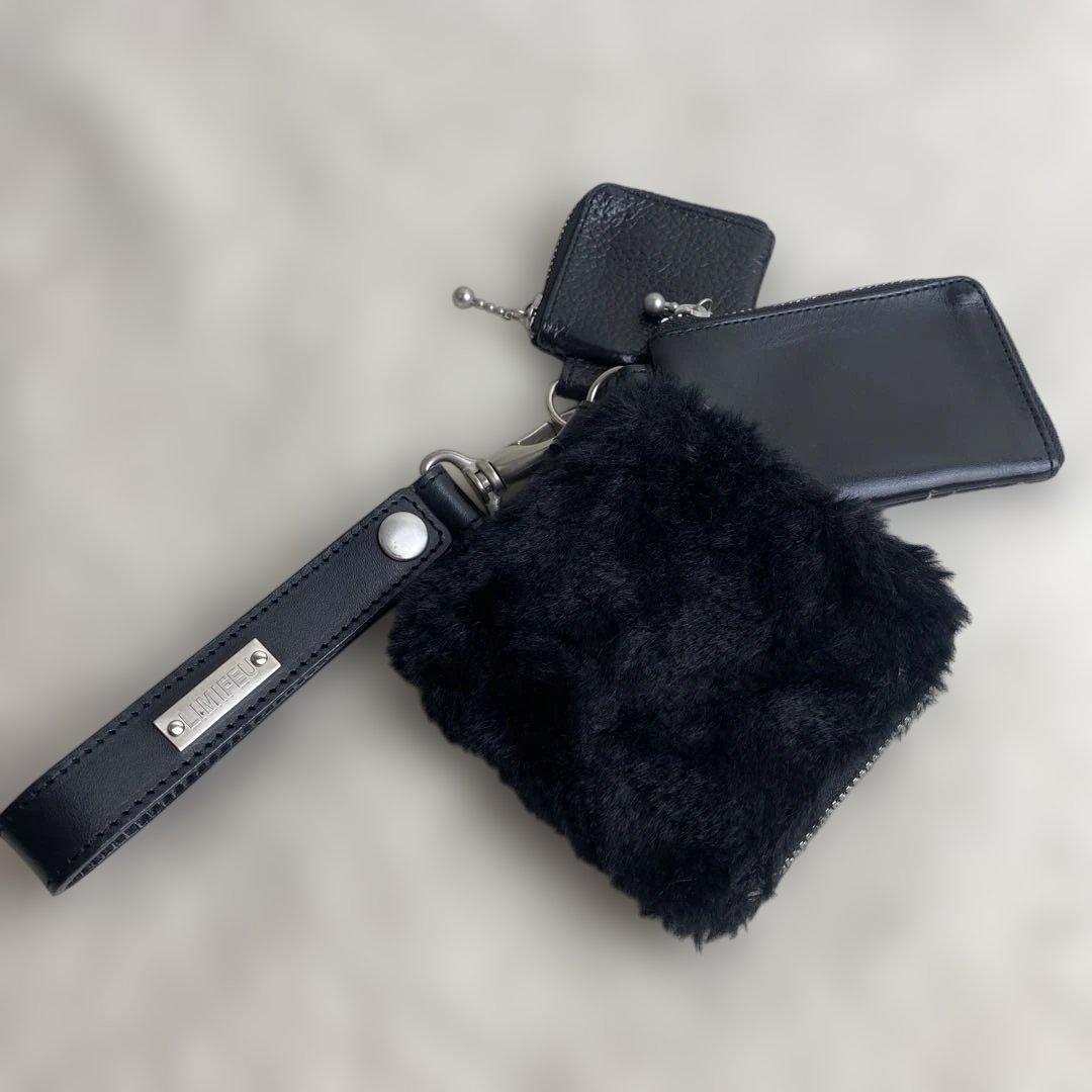 LIMIFEU リミフゥ3pouch leather キーホルダー　BLACK