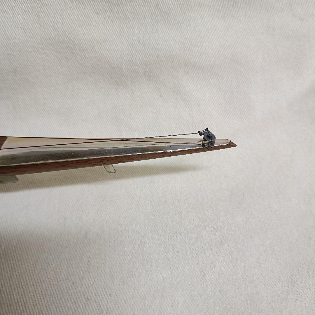 銀無垢 ウッド 銀細工 ミニチュア ボート 船 模型 ビンテージ イタリア 刻印