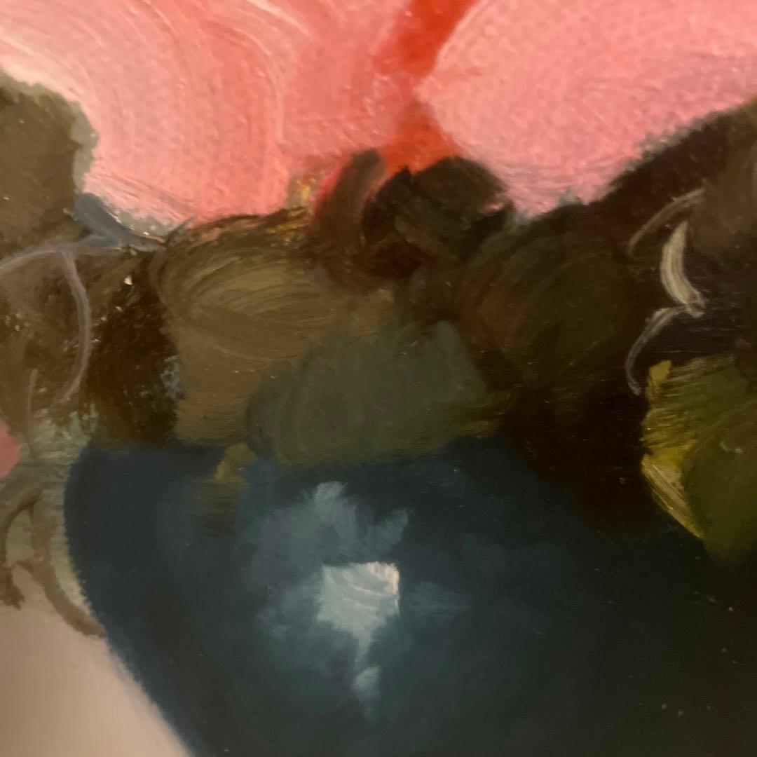 遠藤勝 バラ 油彩画 6号 額縁入り