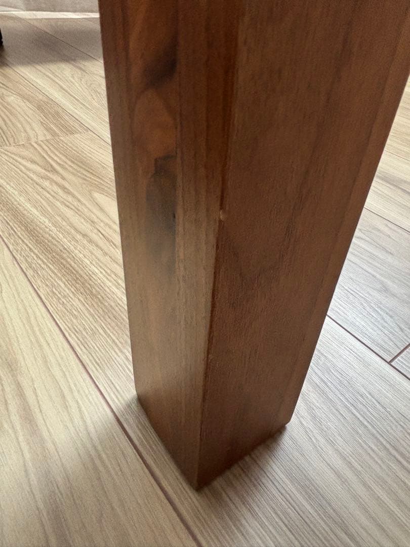 無印良品　木製テーブル　引出付　ウォールナット材　幅８０ｃｍ