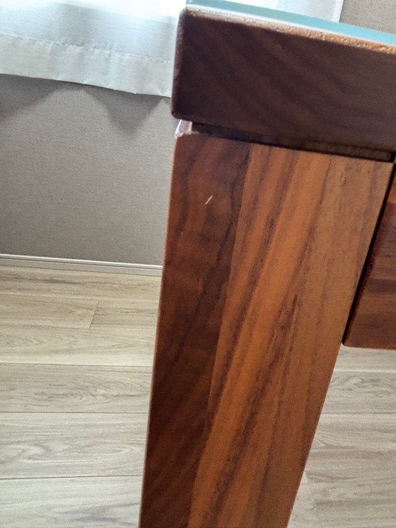 無印良品　木製テーブル　引出付　ウォールナット材　幅８０ｃｍ