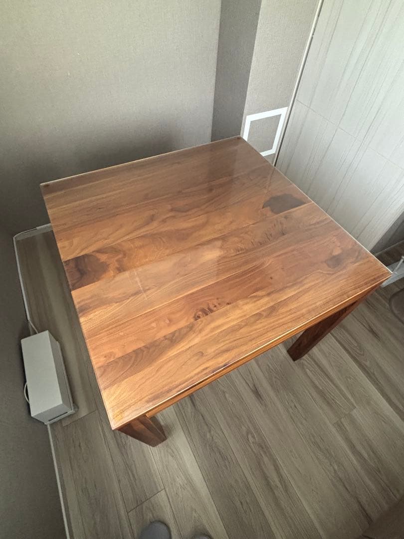 無印良品　木製テーブル　引出付　ウォールナット材　幅８０ｃｍ